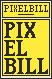 Pixel Art of a fake Playbill, with the title PixelBill